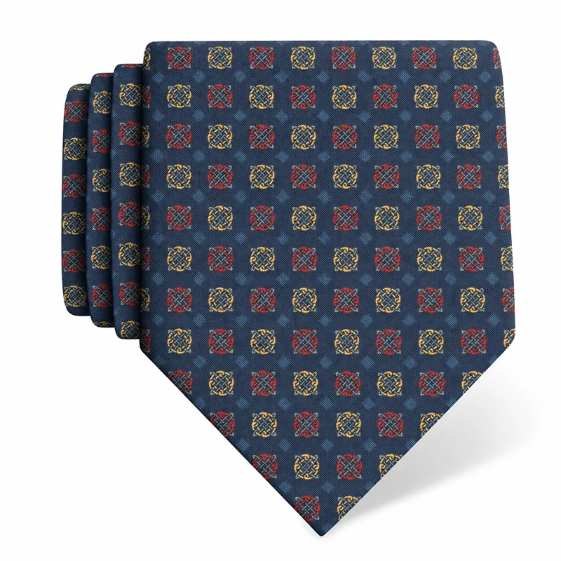 Cravat CROATA Thematic  Braiding Blue  Silk 100%  