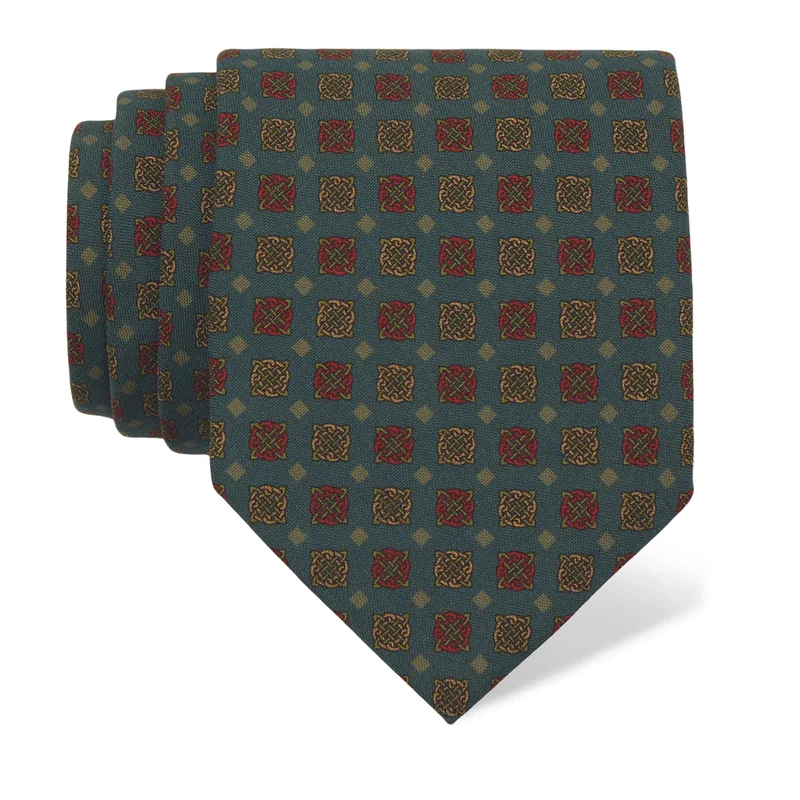 Cravat CROATA Thematic  Braiding Petroleum  Silk 100%  