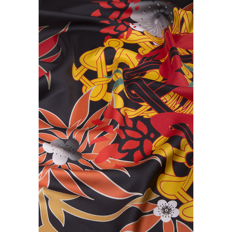 Scarf CROATA Thematic  Braiding Black  Silk 100%  