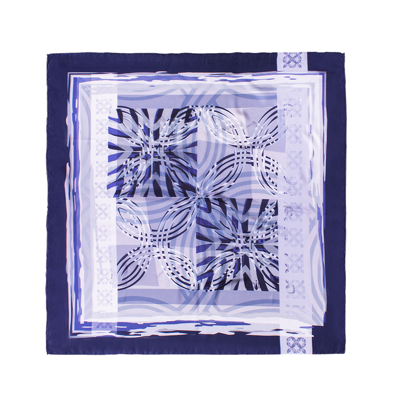 Scarf CROATA Thematic  Braiding Blue  Silk 100%  