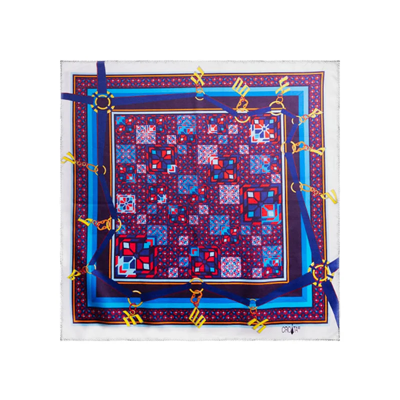 Scarf CROATA Thematic  Glagolitic alphabet Bone  Silk 100%  