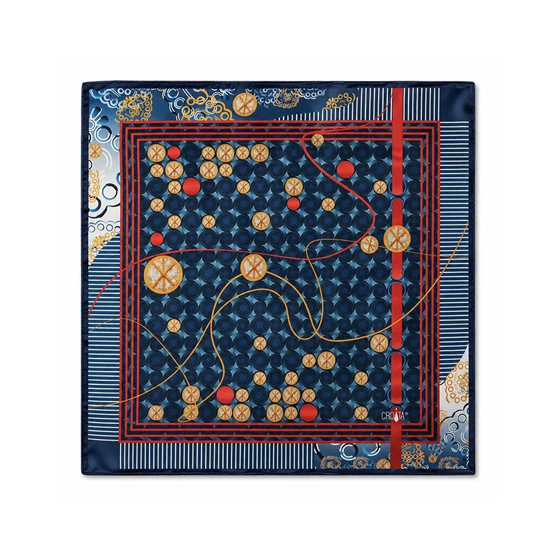 Scarf CROATA Thematic  City of Osijek Dark blue  Silk 100%  