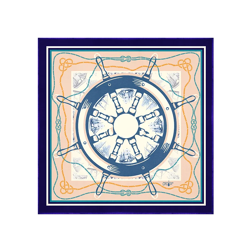 Scarf CROATA Thematic   Dark blue  Silk 100%  
