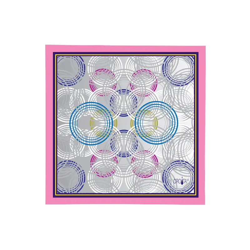 Small scarf CROATA Classic Scarf, classic Ovals Grey  Silk 100%  