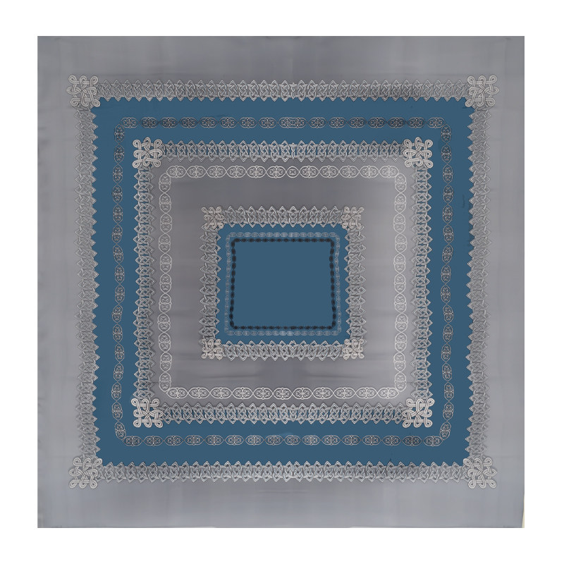Scarf CROATA Brijuni Thematic Limited edition Braiding Anthracite  Viscose 75%, Silk 25%  