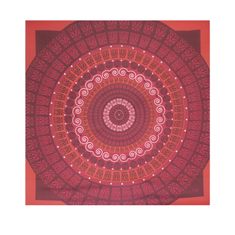 Scarf CROATA Brijuni Thematic Limited edition Secession Wine red  Silk 100%  