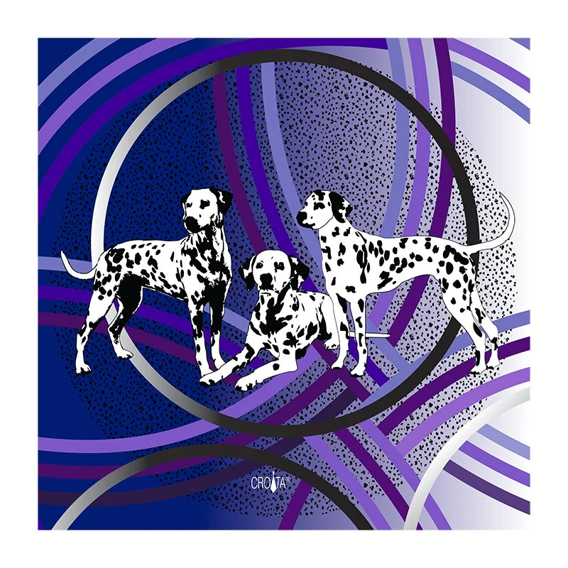 Scarf CROATA Brijuni Thematic Limited edition Folk embroidery Olive  Silk 100%  