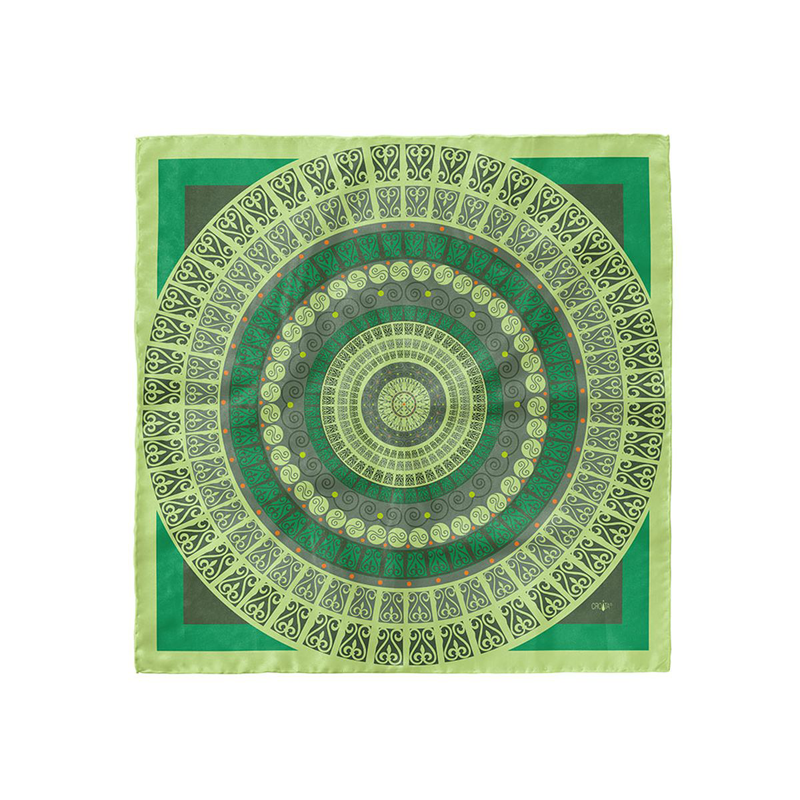 Scarf CROATA Brijuni Thematic Limited edition Secession Green  Silk 100%  