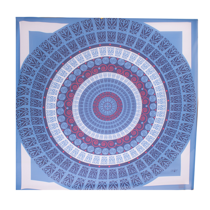 Scarf CROATA Brijuni Thematic Limited edition Secession Blue  Silk 100%  