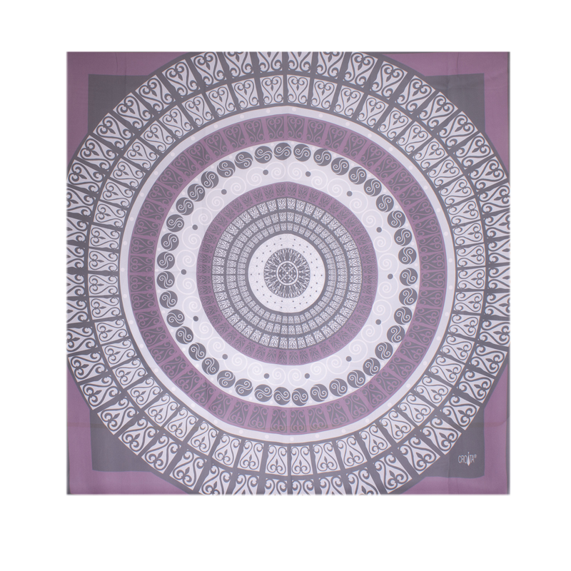 Scarf CROATA Brijuni Thematic Limited edition Secession Purple  Silk 100%  