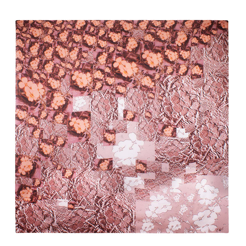 Scarf CROATA Brijuni Thematic Limited edition Velebit mountain Peach  Silk 100%  