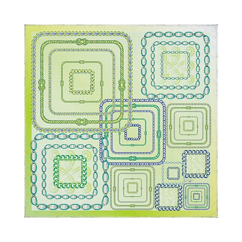 Scarf CROATA Brijuni Thematic Limited edition Braiding Green  Silk 100%  