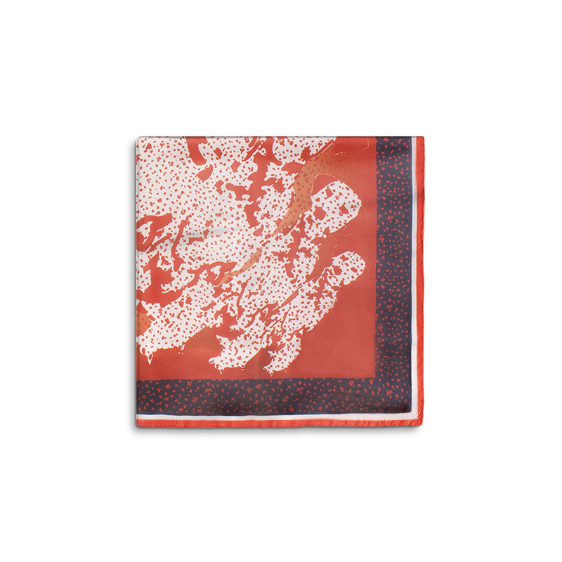 Scarf CROATA Brijuni Thematic Limited edition Dalmatian dog Red  Silk 100%  