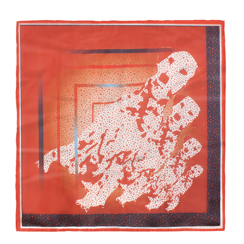 Scarf CROATA Brijuni Thematic Limited edition Dalmatian dog Red  Silk 100%  