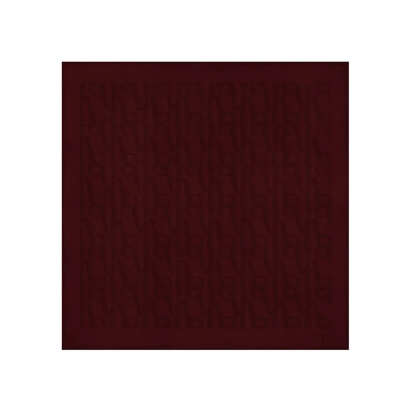 Scarf CROATA Brijuni Thematic  Glagolitic alphabet Wine red  Silk 100%  