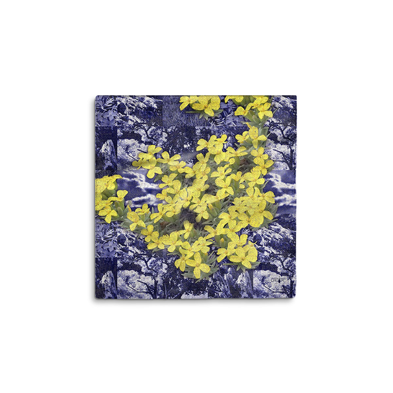 Scarf CROATA Dubrovnik Thematic Scarf, thematic Velebit mountain Blue  Wool 48%, Silk 35%, Cashmere 17%  