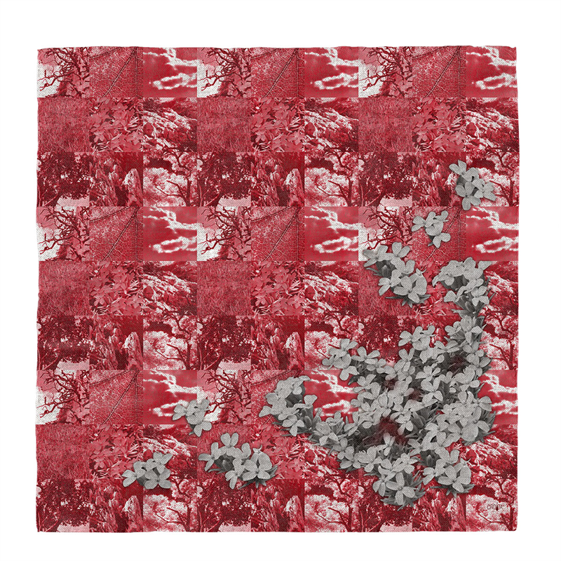 Scarf CROATA Dubrovnik Thematic Scarf, thematic Velebit mountain Red  Wool 48%, Silk 35%, Cashmere 17%  