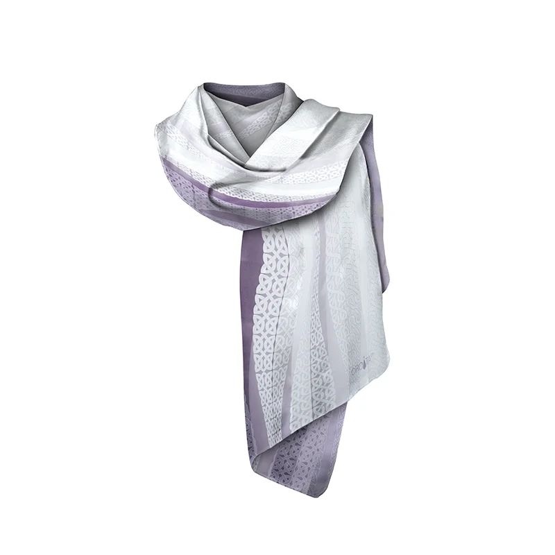 Shawl CROATA Thematic  Braiding White  Silk 100%  