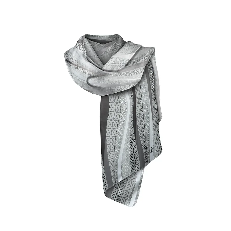 Shawl CROATA Thematic  Braiding Grey  Silk 100%  