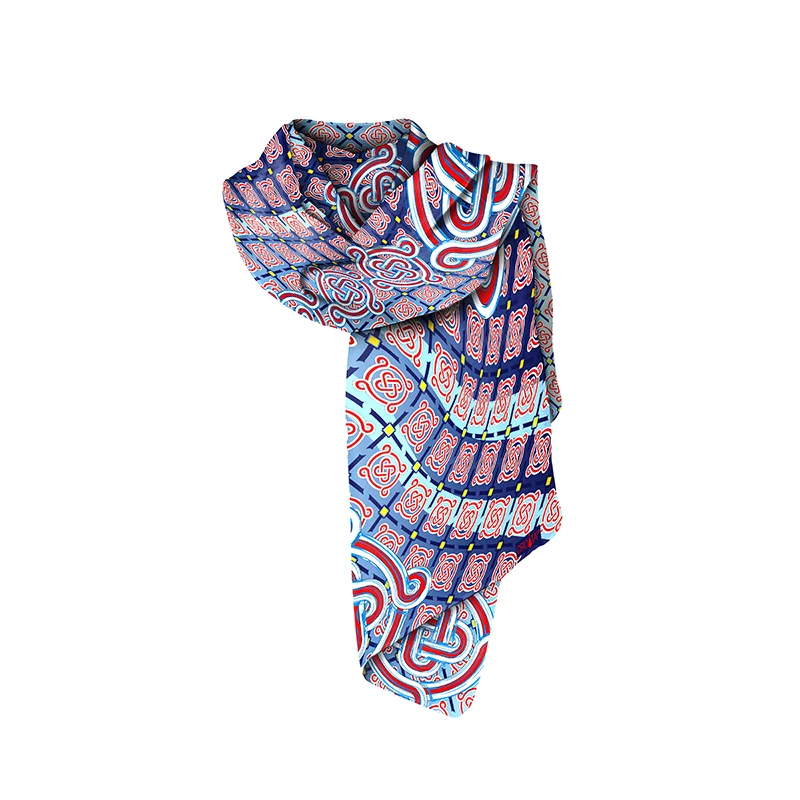 Shawl CROATA Thematic  Braiding Blue  Silk 100%  