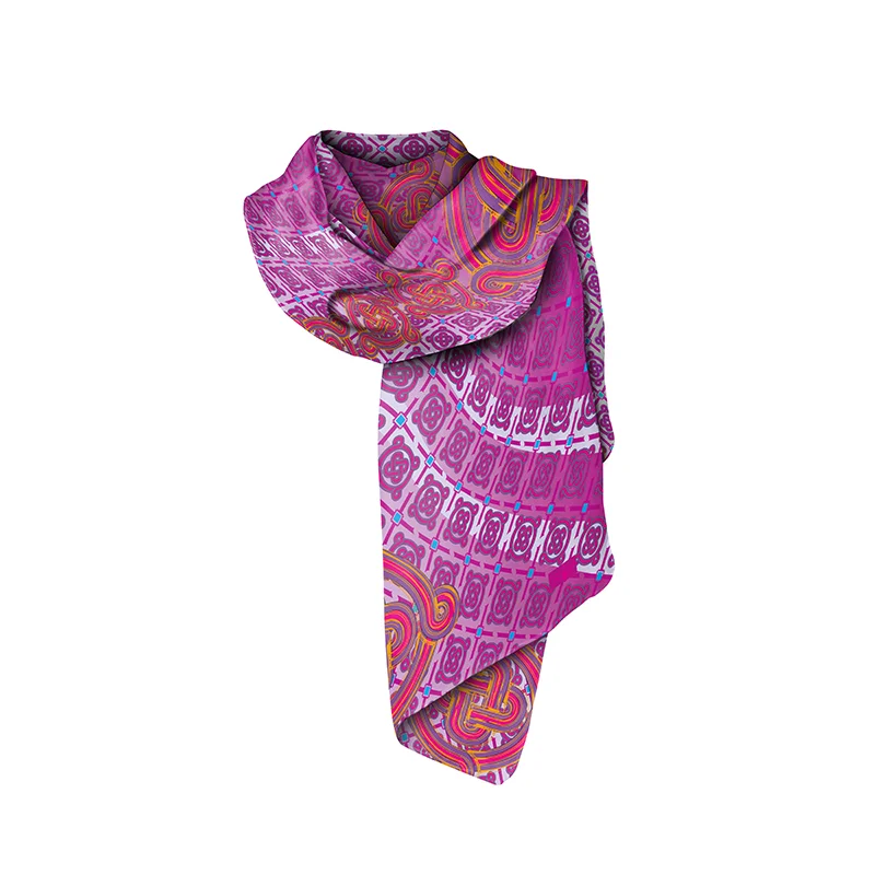 Shawl CROATA Thematic  Braiding Magenta  Silk 100%  