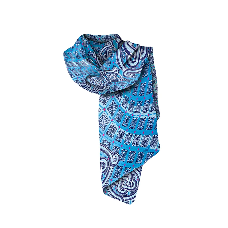 Shawl CROATA Thematic  Braiding Light blue  Silk 100%  