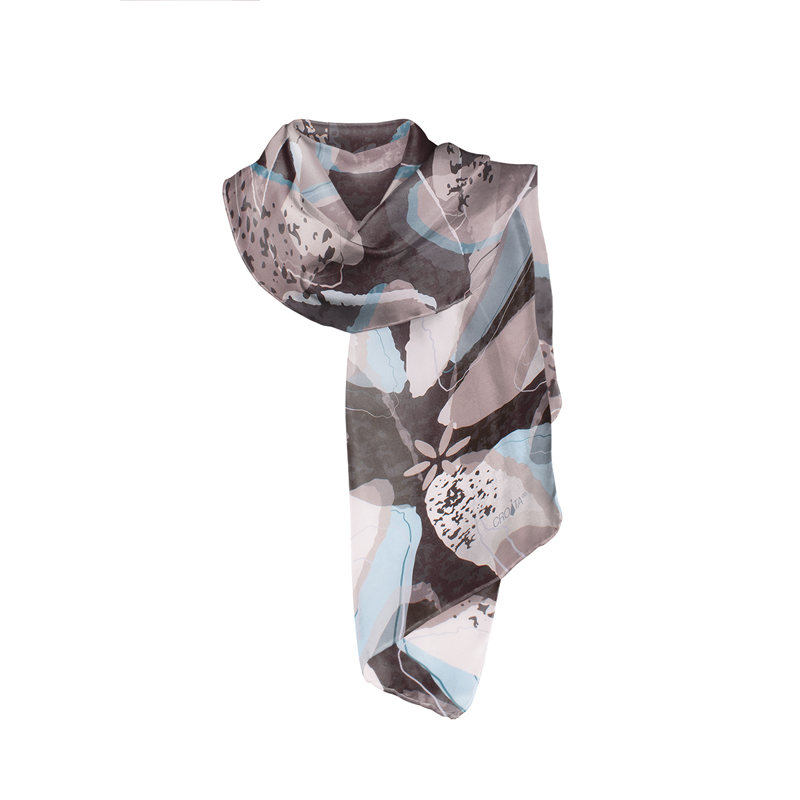 Shawl CROATA Thematic Shawl, thematic Water fountain Grey  Silk 100%  