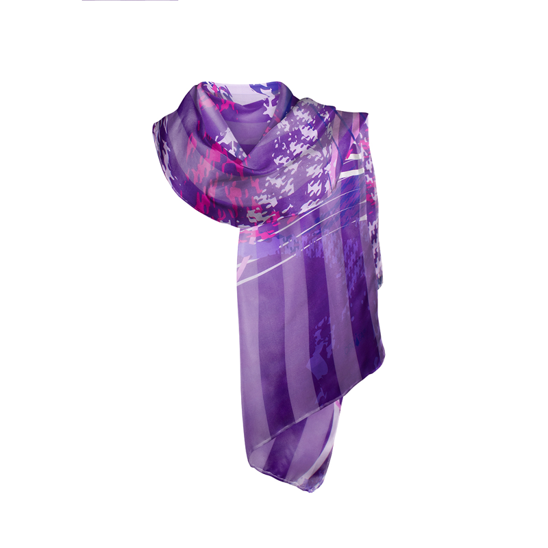 Shawl CROATA Classic Shawl, classic Ovals Purple  Silk 100%  