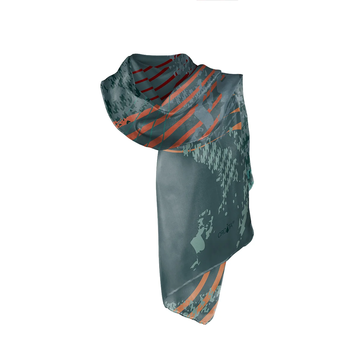 Shawl CROATA Classic Shawl, classic Ovals Green  Silk 100%  