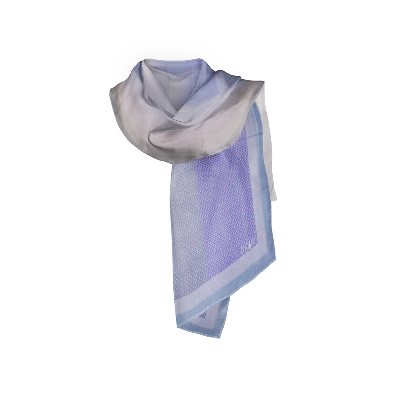 Shawl CROATA Dubrovnik Thematic Limited edition Braiding Light blue  Wool 48%, Silk 35%, Cashmere 17%  