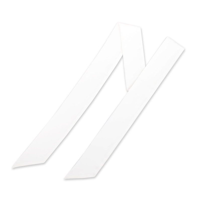 Twilly CROATA Classic Classic Solid White  Silk 100%  