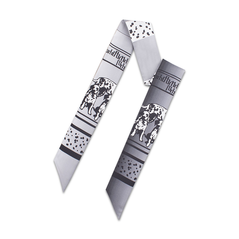 Twilly CROATA Thematic Thematic Dalmatian dog Grey  Silk 100%  