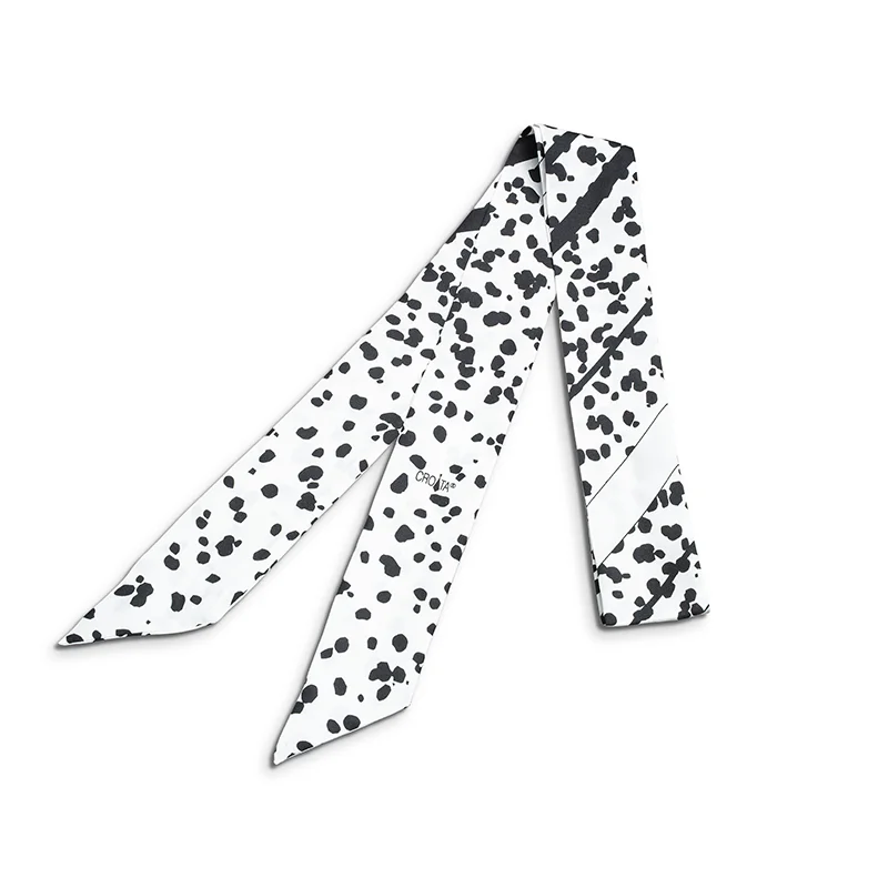 Twilly CROATA Thematic  Dalmatian dog Black  Silk 100%  