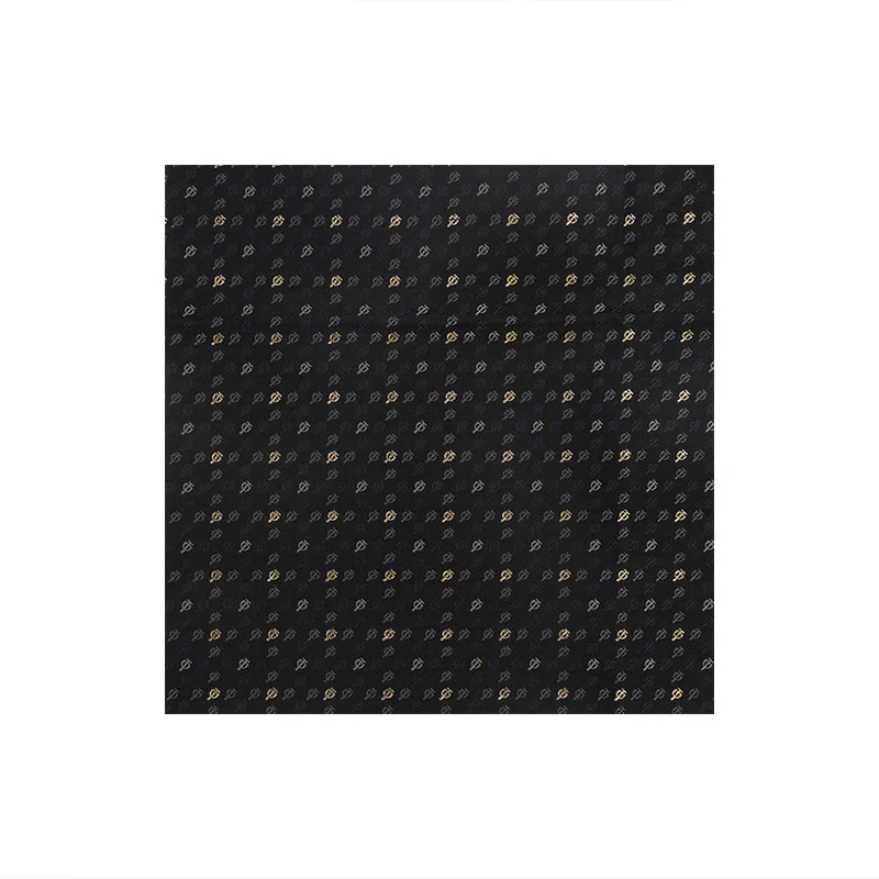 Pocket square CROATA AuHRum Thematic Limited edition Glagolitic alphabet Black  Silk 89%, Metalized silk thread (gold) limited 11%  