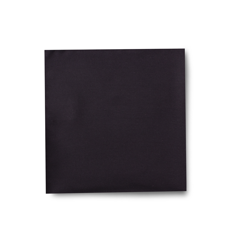 Pocket square CROATA Classic  Solid Black  Silk 100%  