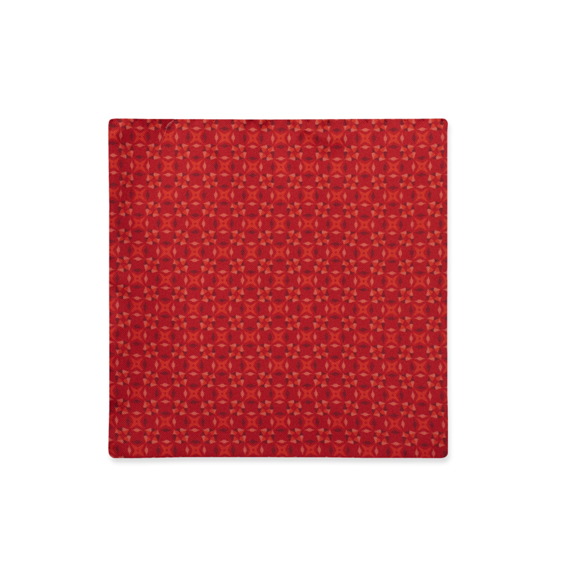 Pocket square CROATA Classic  Geometrical Red  Silk 100%  