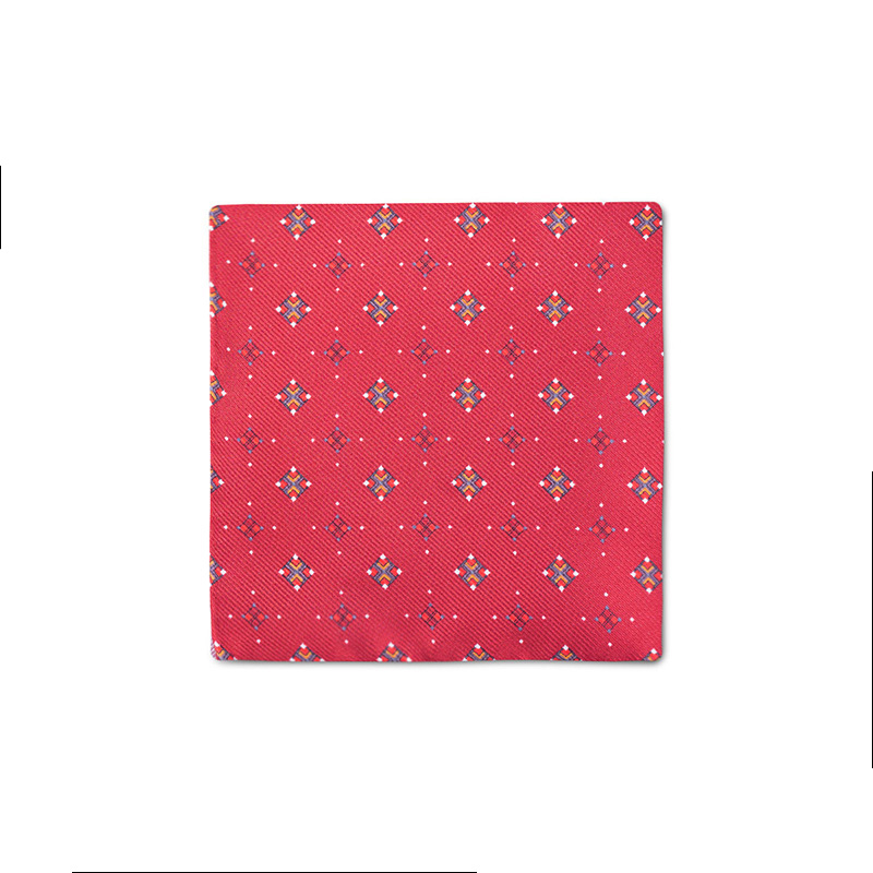 Pocket square CROATA Classic  Squares Red  Silk 100%  