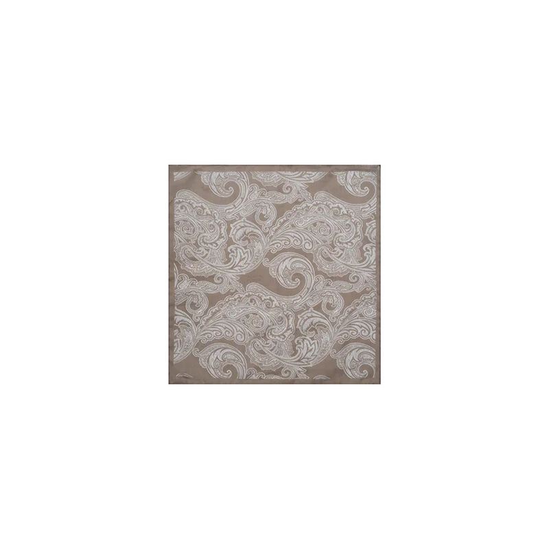 Pocket square CROATA Classic  Paisley Beige  Silk 27%, Cotton 735  
