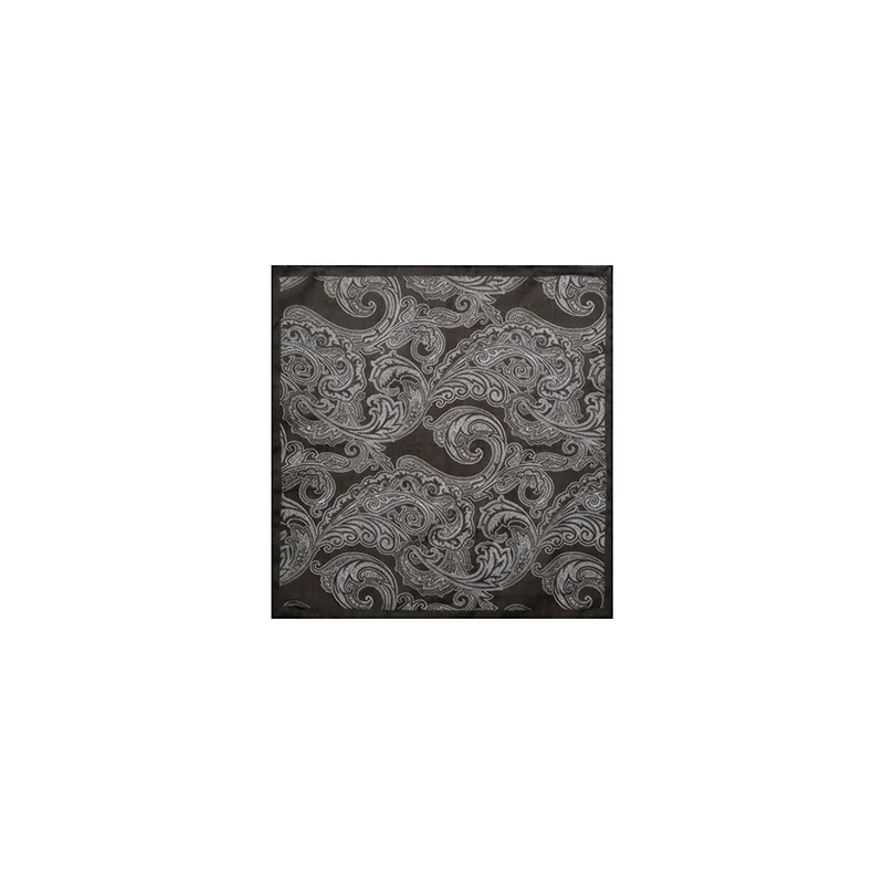 Pocket square CROATA Classic  Paisley Brown  Silk 27%, Cotton 735  