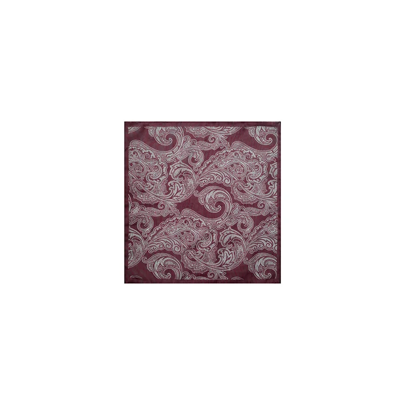 Pocket square CROATA Classic  Paisley Wine red  Silk 27%, Cotton 735  