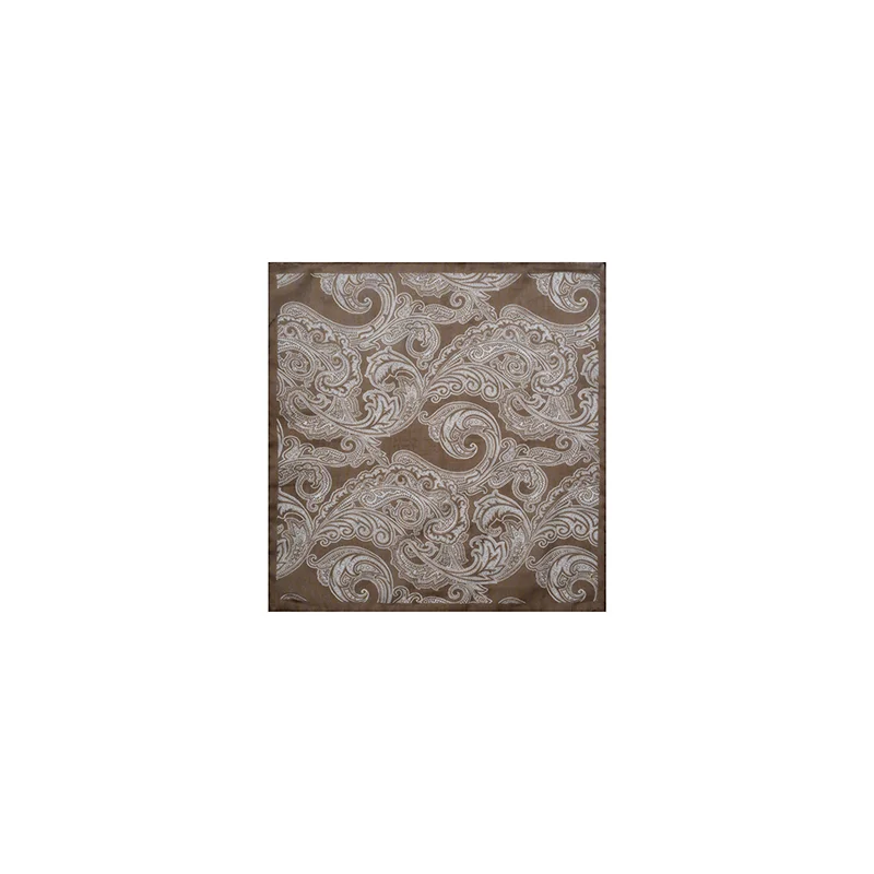 Pocket square CROATA Classic  Paisley Olive  Silk 27%, Cotton 735  