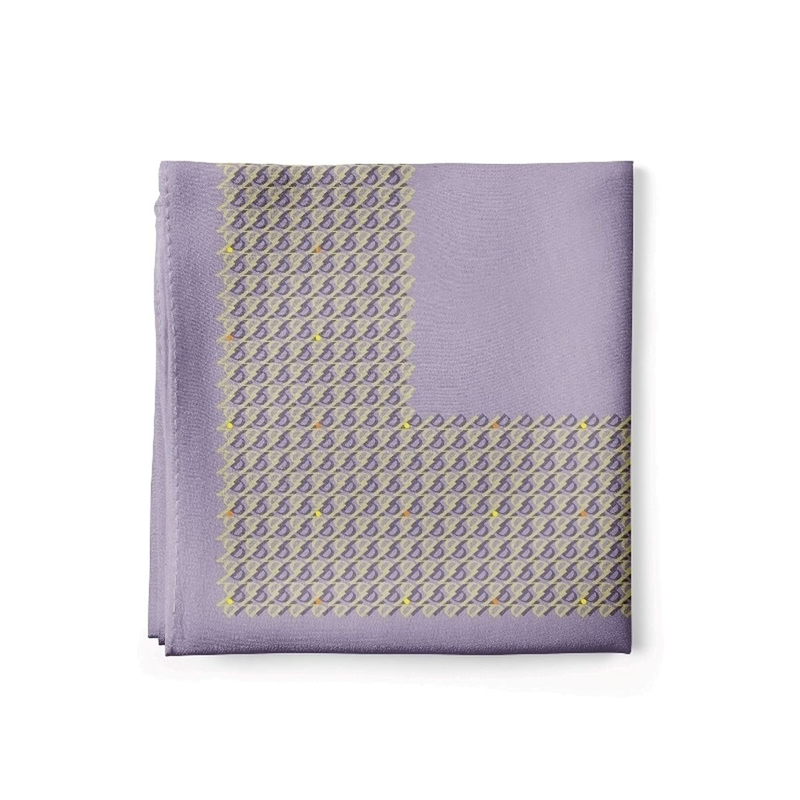 Pocket square CROATA Thematic Thematic Glagolitic alphabet Lilac  Silk 100%  