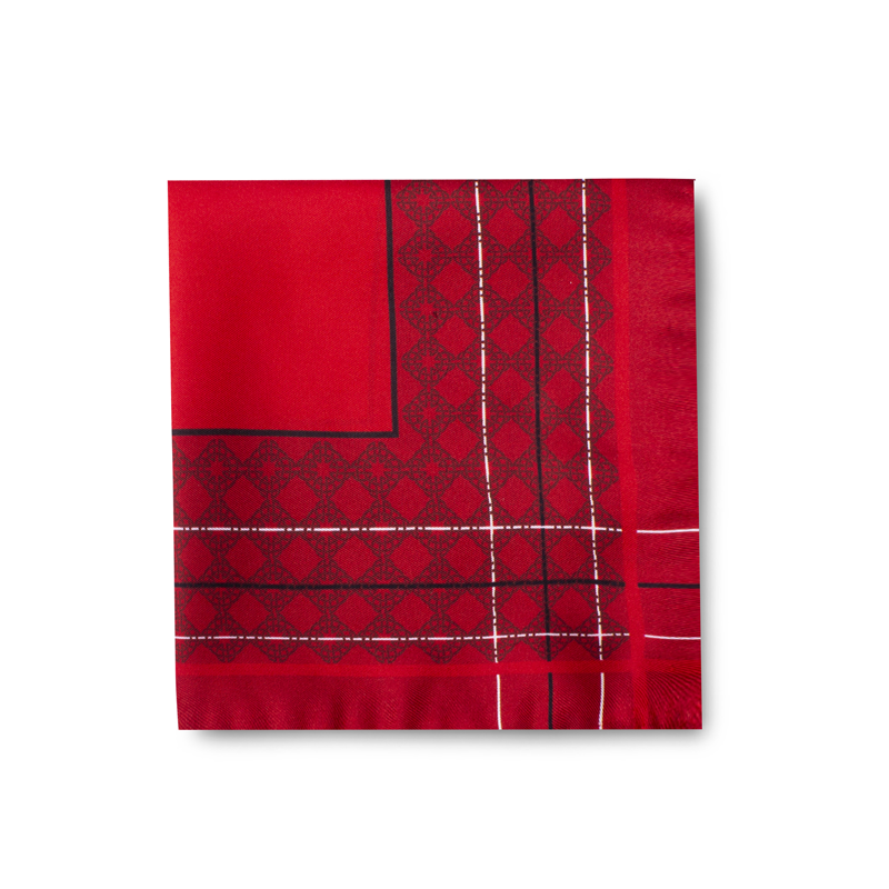 Pocket square CROATA Thematic Thematic Braiding Green  Silk 100%  