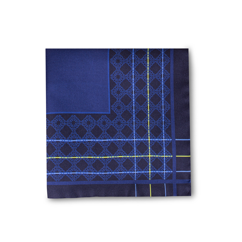 Pocket square CROATA Thematic  Braiding Yellow  Silk 100%  