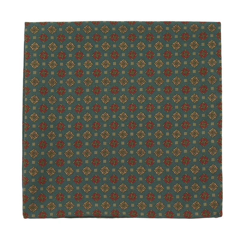 Pocket square CROATA Thematic  Braiding Petroleum  Silk 100%  