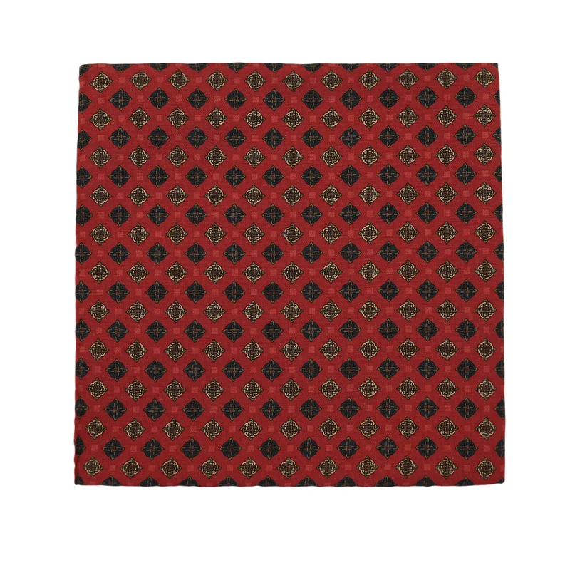 Pocket square CROATA Thematic  Braiding Red  Silk 100%  