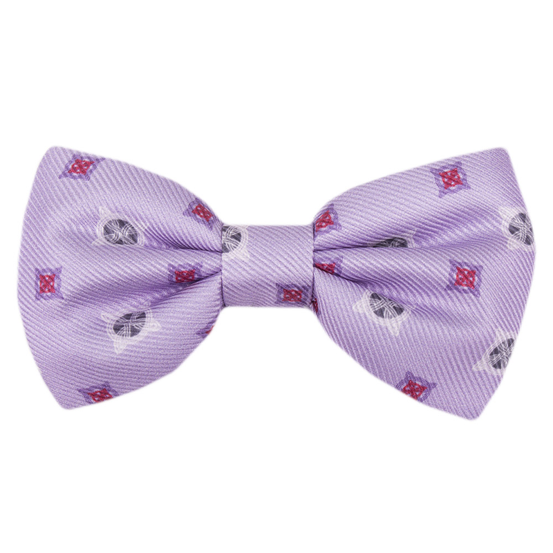 Bow tie CROATA Thematic Pre-tied bow tie Braiding Lilac  Silk 100%  
