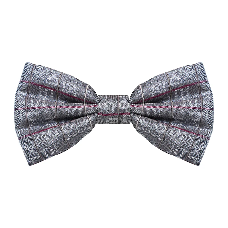 Bow tie CROATA Thematic  Glagolitic alphabet Grey  Silk 100%  