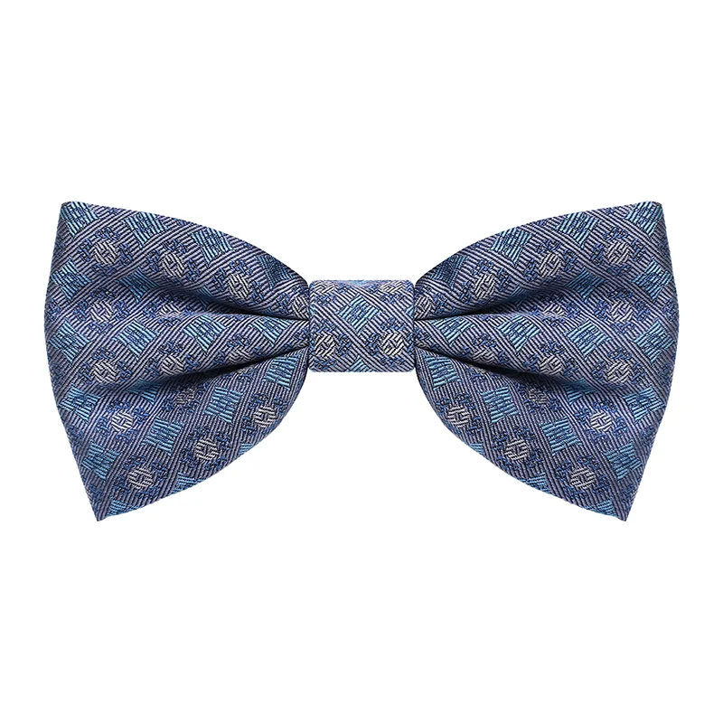 Bow tie CROATA Thematic  Folk embroidery Blue  Silk 100%  