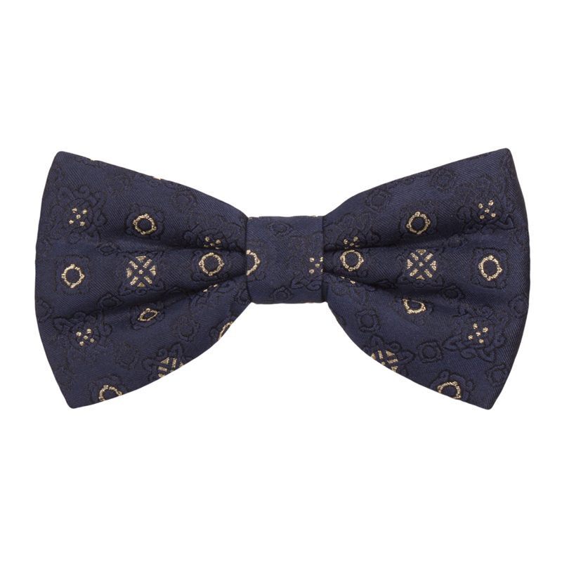 Bow tie CROATA AuHRum Thematic  Braiding Dark blue  Silk 80%, Golden laminated silk thread 20%  